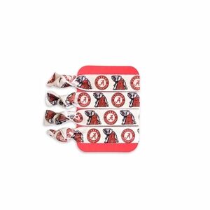 Roll Tide Alabama 4-Pack Hair Ties Red & White Big AL Themed Hair Accessories